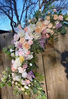 Pastel Wedding Arch Flowers, Circle Wedding Arch Flowers - image2